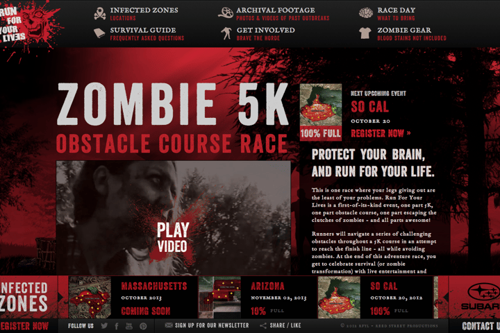 Run For Your Lives website preview
